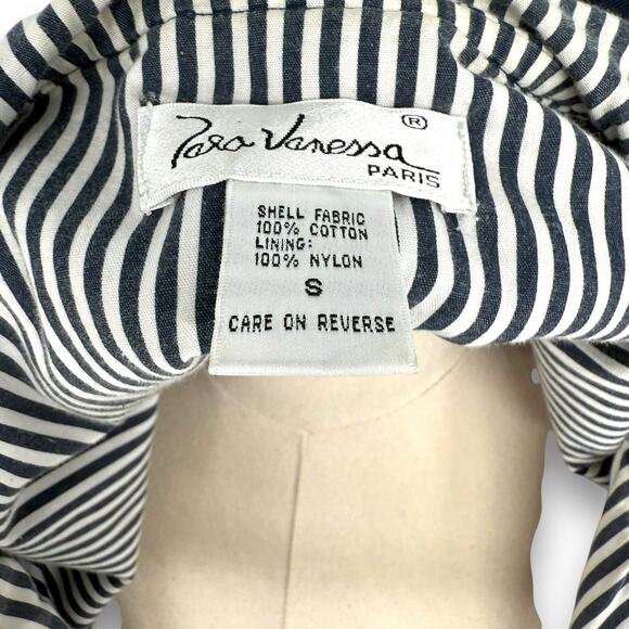 1990s Vintage Tara Vanessa Paris 100% Cotton Full Zip Fisherman Jacket Hood S - Picture 4 of 6